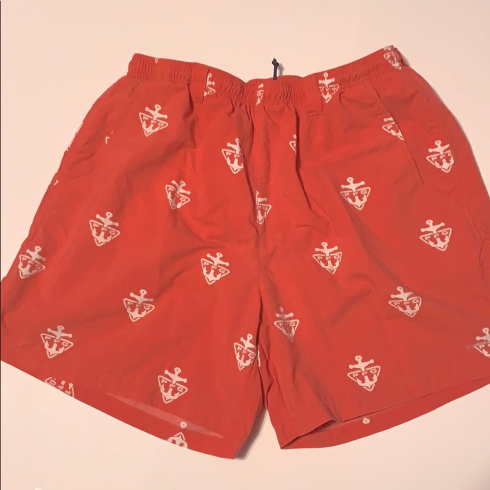 Columbia men's PFG Anchor print swim trunks with liner